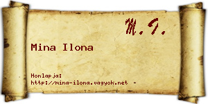 Mina Ilona névjegykártya